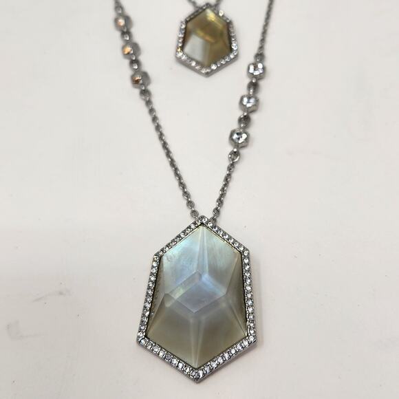 Chloe Isabel Multi Chain 3 in 1 Necklace Convertible Rhinestone Silver Tone - Picture 6 of 8